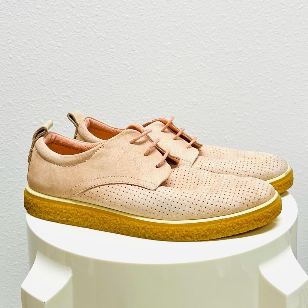 Ecco Crepetray Perforated Pink Platform Shoes